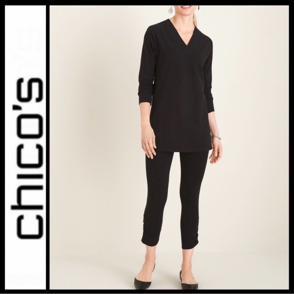 NWT Chico’s Zenergy So Slimming Ruched Crop Leggings by (1)